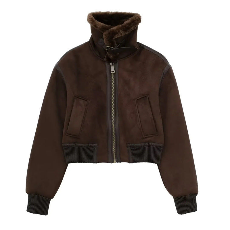 Fur Integrated Loose Motorcycle Double-sided Jacket