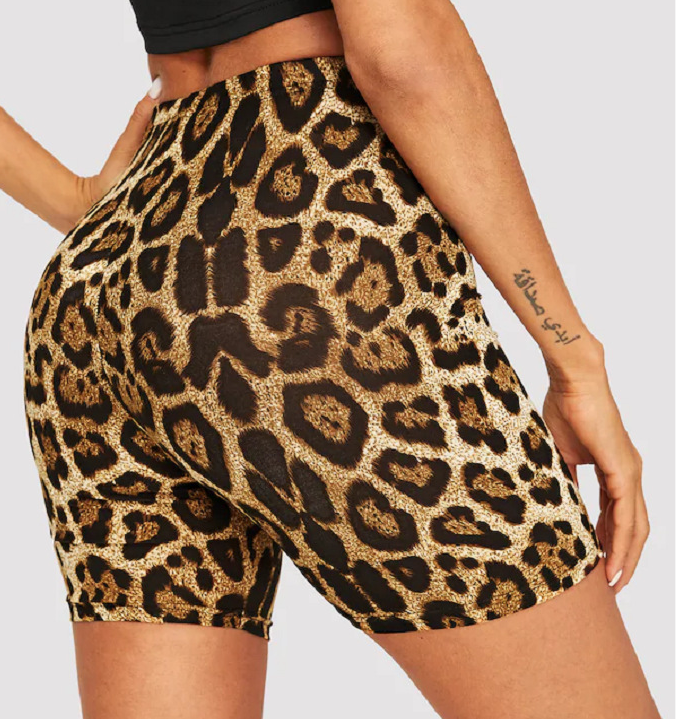 Leopard print hip shorts