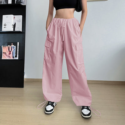 Wide Leg Loose Tether Straight Cargo Pants