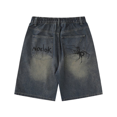 Spider Loose Casual Wash Shorts